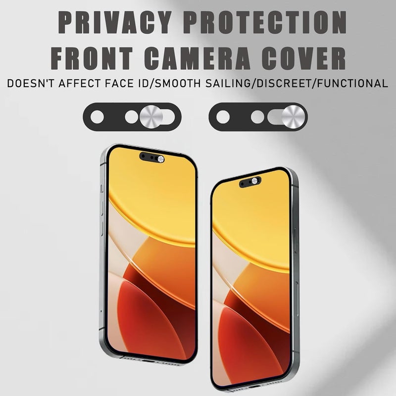 EYSOFT Phone Webcam Cover,Updated Front Camera Cover Compatible for iPhone 15/15 Plus/15 Pro/15 Pro Max/16/16Plus/16 Pro/16 Pro Max,Protect Privacy and Security,Not Affect Face ID, 2 Pack-Silver - Image 5